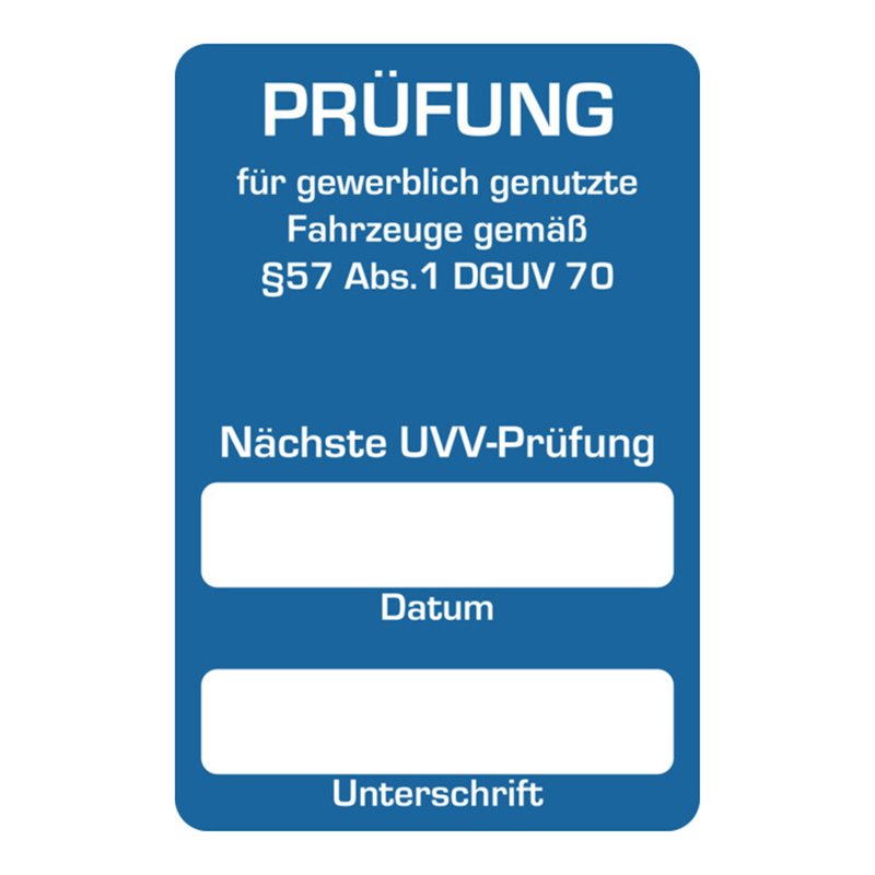 Eichner Kundendienst-Aufkleber Nächste UVV-Prüfung