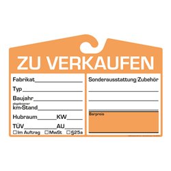 Eichner Spiegelanhänger Preisschild Analog orange