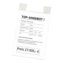 Eichner Preisblatt-Tasche A4 zur Fixierung am In