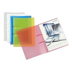 Eichner PP-Mappe A4 mit Klappen, weiß, Abheftöse