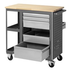 STIER Fahrbare Werkbank mit 6 Schubladen und 2 Fachböden BxTxH 960x450x950 mm