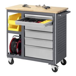 STIER Fahrbare Werkbank mit 6 Schubladen und 2 Fachböden BxTxH 960x450x950 mm