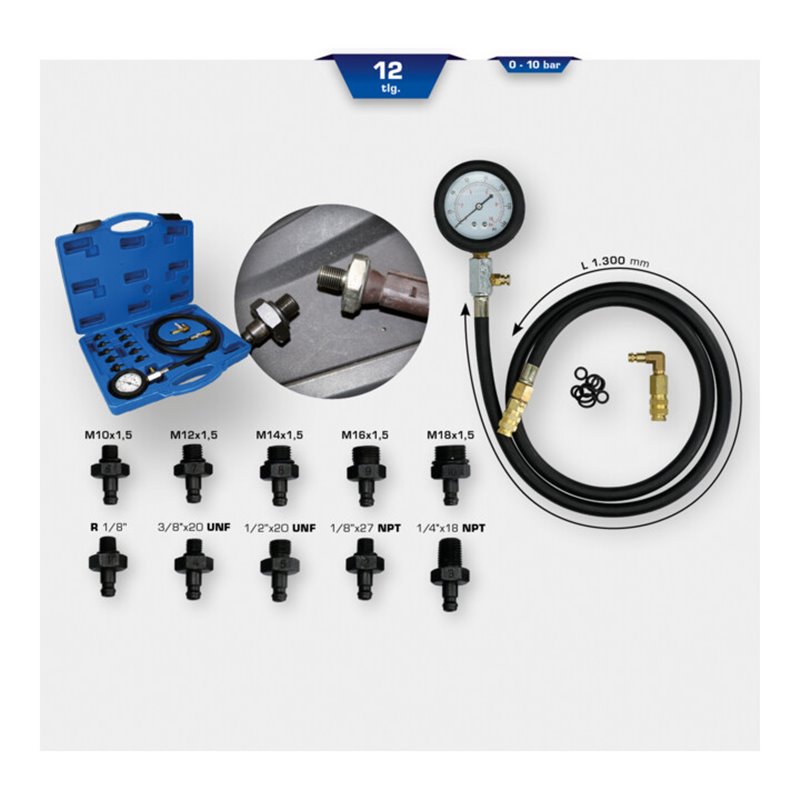 Brilliant Tools Öldruck-Tester-Satz, 12-tlg