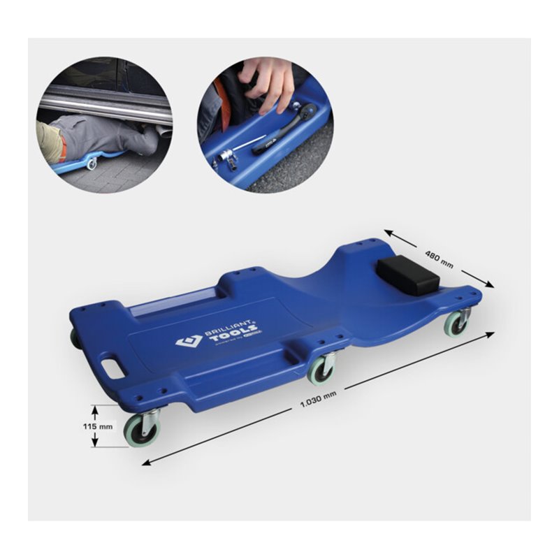 Brilliant Tools Fahrbare Liege, L1030 x B480 x H115 mm