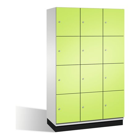 C+P Fächerschrank Cambio auf Sockel 12 Fächer Front Viridingrün Korpus Lichtgrau