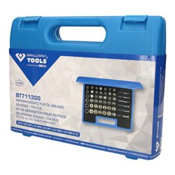 Brilliant Tools Reparatursatz für Öl-Ablassschrauben-Gewinde, 114-tlg
