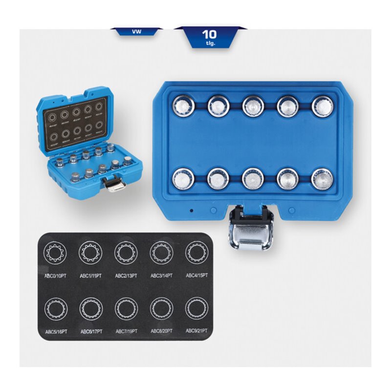 Brilliant Tools Felgenschloss-Sortiment für VW, 10-tlg