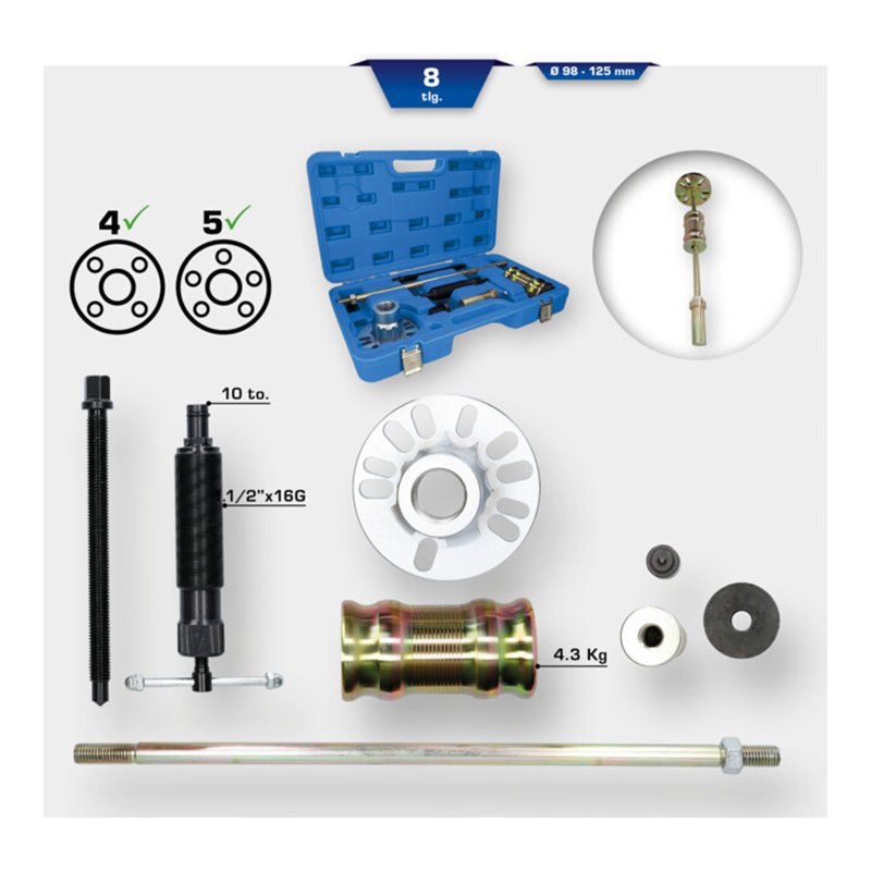Brilliant Tools Hydraulischer Ausdrücker-Satz für Antriebswellen, 8-tlg