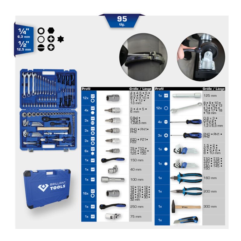 Brilliant Tools Universalkoffer-Satz, 95-tlg