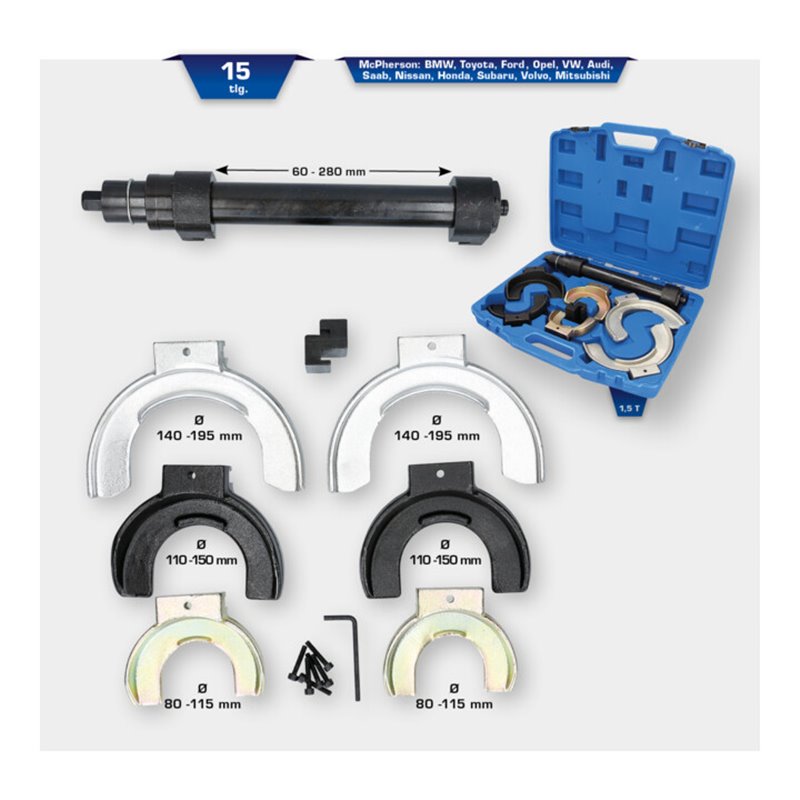 Brilliant Tools Federspanner-Satz, 15-tlg