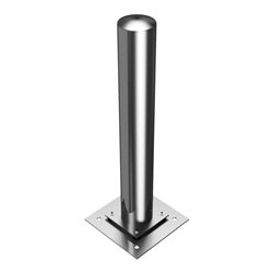 Schake Absperrpfosten Typ 40153NP, ortsfest, zum Aufdübeln + Bodenplatte 360 x 360 mm, Ø 152mm, elastisch, Gesamtlänge:1000mm, f