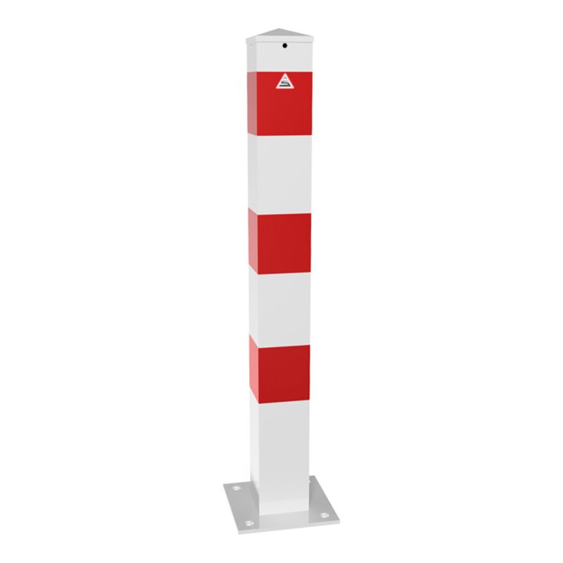 Schake Absperrpfosten Typ 40100PB zum Aufdübeln, 100x100mm, weiß / rot