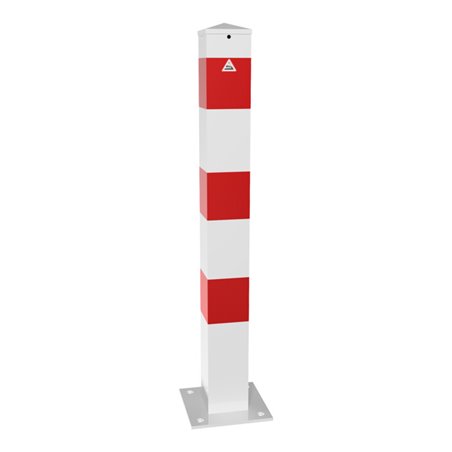 Schake Absperrpfosten Typ 40100PB zum Aufdübeln, 100x100mm, weiß / rot