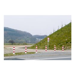 Schake Absperrpfosten Typ 40100PB zum Aufdübeln, 100x100mm, weiß / rot