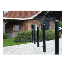 Schake Absperrpoller, ortsfest konisch 168mm/96mm + Zierkappe verzinkt, beschichtet, RAL 8019