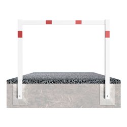 Schake Wegesperren 2,00m feststehend, weiß, beschichtet, + rot reflektierenden Leuchtstreifen, ohne Knieholm, kpl verschweißt