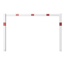 Schake Wegesperren 2,00m feststehend, weiß, beschichtet, + rot reflektierenden Leuchtstreifen, ohne Knieholm, kpl verschweißt