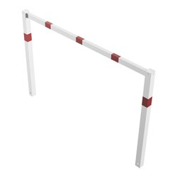 Schake Wegesperren 2,00m feststehend, weiß, beschichtet, + rot reflektierenden Leuchtstreifen, ohne Knieholm, kpl verschweißt