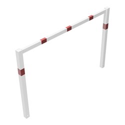 Schake Wegesperren 2,00m feststehend, weiß, beschichtet, + rot reflektierenden Leuchtstreifen, ohne Knieholm, kpl verschweißt