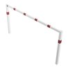 Schake Wegesperren 2,50m feststehend, weiß, beschichtet, + rot reflektierenden Leuchtstreifen, ohne Knieholm, kpl verschweißt