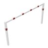 Schake Wegesperren 2,50m feststehend, weiß, beschichtet, + rot reflektierenden Leuchtstreifen, ohne Knieholm, kpl verschweißt