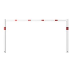 Schake Wegesperren 2,50m feststehend, weiß, beschichtet, + rot reflektierenden Leuchtstreifen, ohne Knieholm, kpl verschweißt