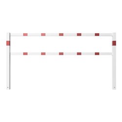 Schake Wegesperren 2,50m + Knieholm, weiß, beschichtet, + rot reflektierenden Leuchtstreifen kpl. verschweißt