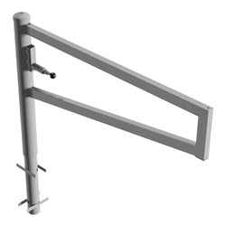 Schake Drehbare Wegesperre + selbsteinrastender Verriegelung 1,50m für Vorhangschloss Drehpfosten: Ø 102mm, Schrankenarm: 60x40m