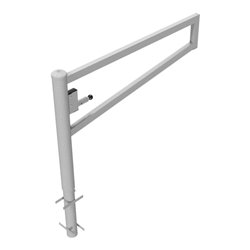 Schake Drehbare Wegesperre + selbsteinrastender Verriegelung 1,50m + Dreikantverschluß Drehpfosten: Ø 102mm, Schrankenarm: 60x40