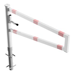 Schake Drehbare Wegesperre + selbst einrastender Verriegelung 1,50m für Vorhangschloss Drehpfosten: Ø 102mm, Schrankenarm: 60x40