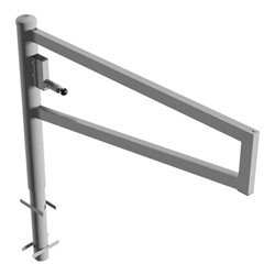 Schake Drehbare Wegesperre + selbsteinrastender Verriegelung 1,50m + Profilzylinder Drehpfosten: Ø 102mm, Schrankenarm: 60x40mm,