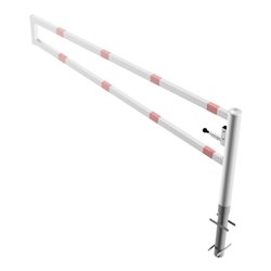 Schake Drehbare Wegesperre + selbsteinrastender Verriegelung 2,50m für Vorhangschloss Drehpfosten: Ø 102mm, Schrankenarm: 60x40m