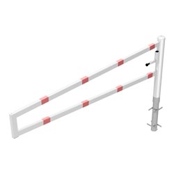 Schake Drehbare Wegesperre + selbsteinrastender Verriegelung 2,50m für Vorhangschloss Drehpfosten: Ø 102mm, Schrankenarm: 60x40m