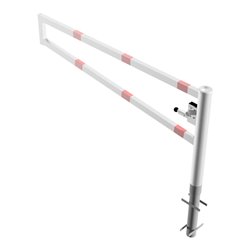 Schake Drehbare Wegesperre + selbsteinrastender Verriegelung 2,00m + Dreikantverschluß Drehpfosten: Ø 102mm, Schrankenarm: 60x40