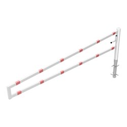 Schake Drehbare Wegesperre + selbsteinrastender Verriegelung 3,50m für Vorhangschloss Drehpfosten: Ø 102mm, Schrankenarm: 60x40m