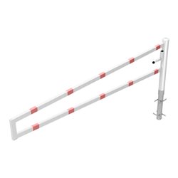 Schake Drehbare Wegesperre + selbsteinrastender Verriegelung 3,00m für Vorhangschloss Drehpfosten: Ø 102mm, Schrankenarm: 60x40m