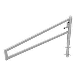 Schake Drehbare Wegesperre + selbsteinrastender Verriegelung 2,50m + Profilzylinder Drehpfosten: Ø 102mm, Schrankenarm: 60x40mm,