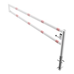 Schake Drehbare Wegesperre + selbsteinrastender Verriegelung 2,50m + Profilzylinder Drehpfosten: Ø 102mm, Schrankenarm: 60x40mm,