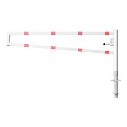 Schake Drehbare Wegesperre + selbsteinrastender Verriegelung 2,50m + Profilzylinder Drehpfosten: Ø 102mm, Schrankenarm: 60x40mm,