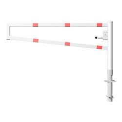 Schake Drehbare Wegesperre + selbsteinrastender Verriegelung 2,00m + Profilzylinder Drehpfosten: Ø 102mm, Schrankenarm: 60x40mm,