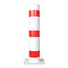 Schake Absperrpfosten Typ 40193B Stahlrohr, Ø 193mm, zum Aufdübeln + Bodenplatte 360x360mm, Gesamtlänge:1000mm, weiß / rot
