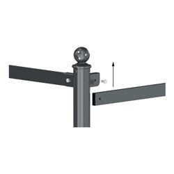 Schake Flachstahl 45X15mm für Barriere, System Länge:1000mm, beschichtet, RAL 6005