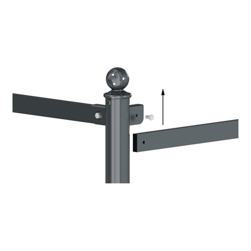 Schake Flachstahl 45X15mm für Barriere, System Länge:1000mm, beschichtet, RAL 6005