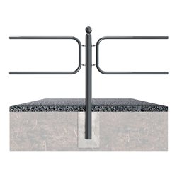 Schake Flachstahl 45X15mm für Barriere, System Länge:1000mm, beschichtet, RAL 6005