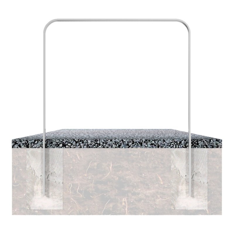 Schake Flachstahlbügel 50x12mm, in gebogener Ausführung Breite: 750mm Gesamthöhe:1200 mm ohne Querholm, beschichtet