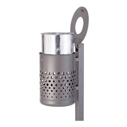 Schake Abfallbehälter 40l, H 440 mm x B 310 mm x T 310 mm für Pfostenmontage, beschichtet