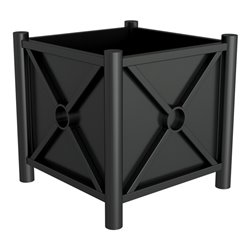 Schake Pflanzbehälter Rundrohre Ø 60 mm senkrecht + Flachkopf Stahlrohr 30 x 30 mm waagerecht