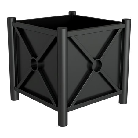 Schake Pflanzbehälter Rundrohre Ø 60 mm senkrecht + Flachkopf Stahlrohr 30 x 30 mm waagerecht