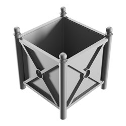 Schake Pflanzbehälter Rundrohre Ø 60 mm senkrecht + Kugelkopf Stahlrohr 30 x 30 mm waagerecht