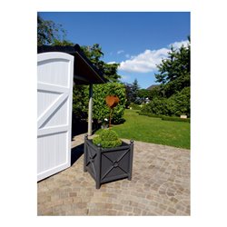 Schake Pflanzbehälter Rundrohre Ø 60 mm senkrecht + Kugelkopf Stahlrohr 30 x 30 mm waagerecht